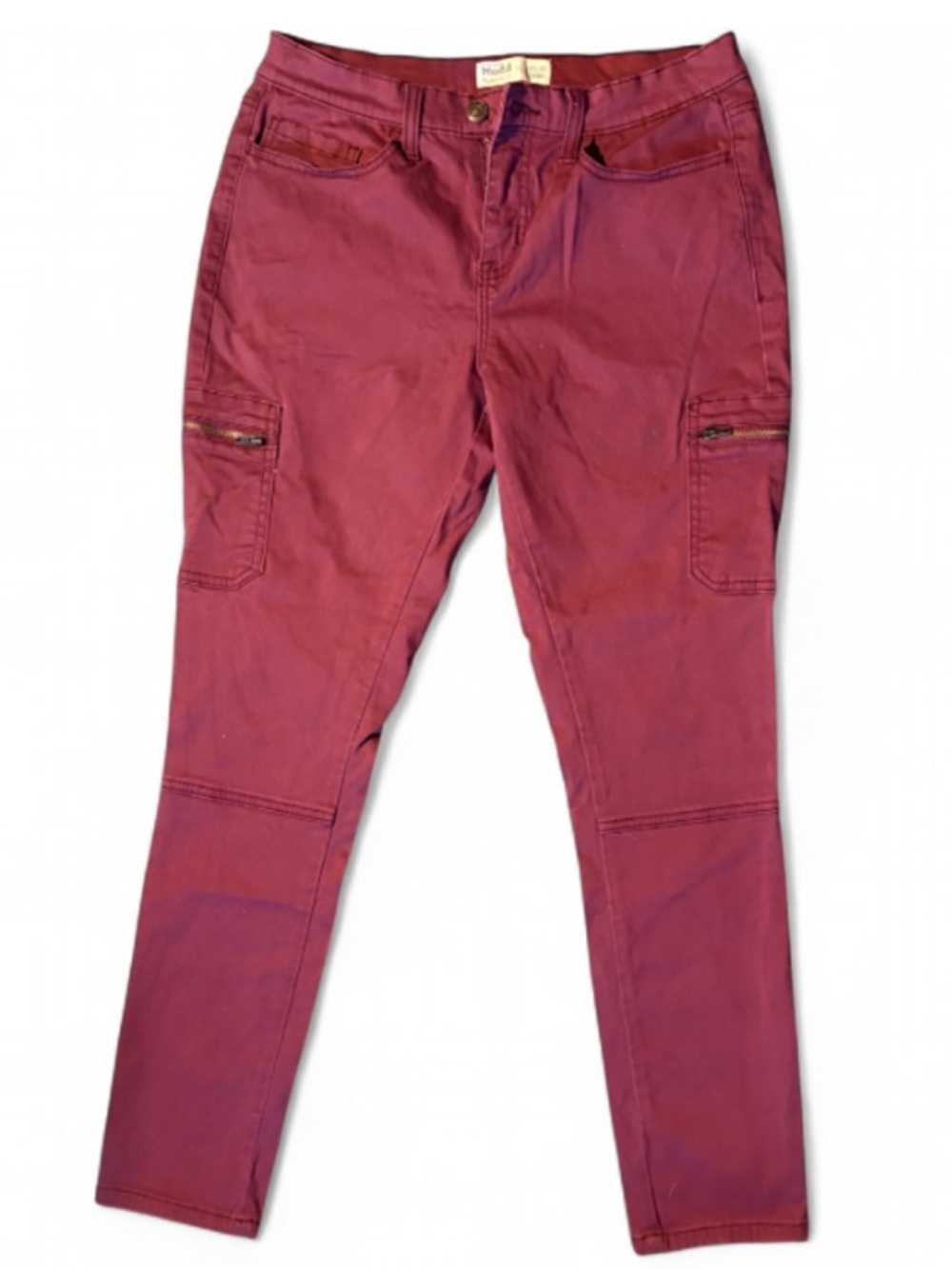 Mudd Burgundy Skinny Cargo Pants Utility Stretch Jeans Size 11